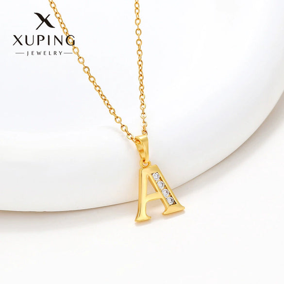 Necklace Copper Zinc Alloy Goldplated Letter Hiphop Jewelry Pendant Women