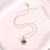 Necklace Copper Zircon Colored Glaze Geometric Devil's Eye Electroplating Inlay