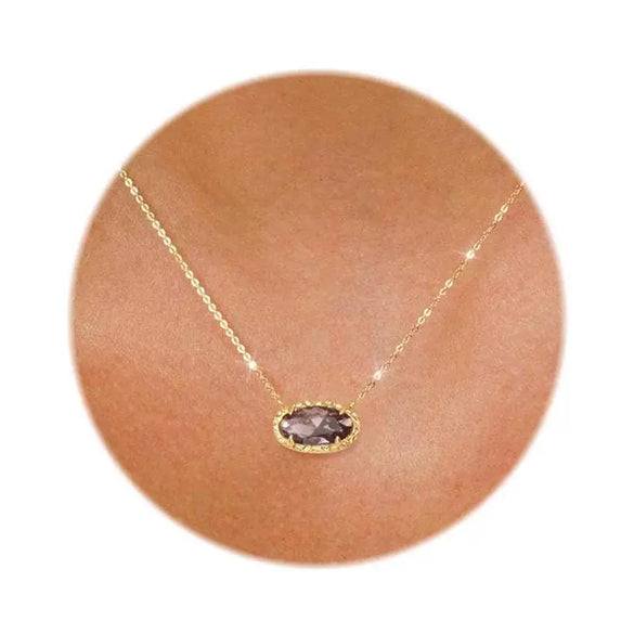 Necklace Copper Zircon Geometric Electroplating Fashion Niche Personality Jewelry