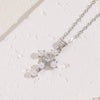 Necklace Copper Zircon Pearl Cross Geometric Electroplating Ochain Pendant