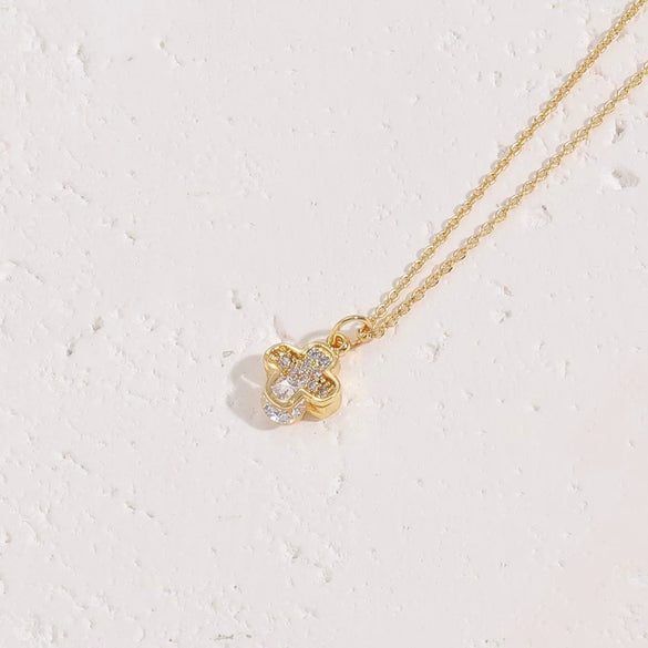 Necklace Copper Zircon Pearl Cross Geometric Electroplating Ochain Pendant