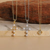 Necklace Copper Zircon Pearl Cross Geometric Electroplating Ochain Pendant