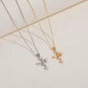 Necklace Copper Zircon Pearl Cross Geometric Electroplating Ochain Pendant