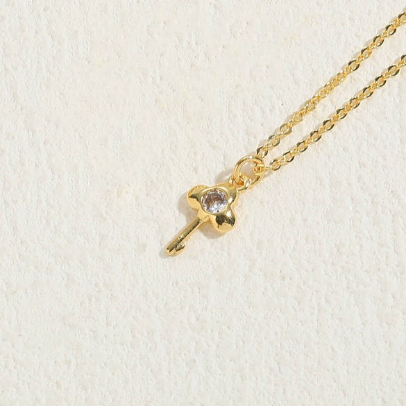 Necklace Copper Zircon Sixpointed Star Geometric Electroplating Ochain