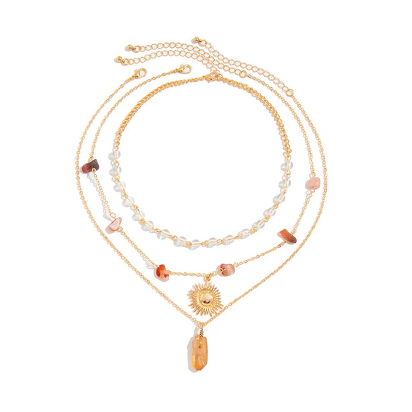 Necklace Copperclad Iron Chain Turquoise Crystal Alloy Geometric Pattern Electroplating Women's
