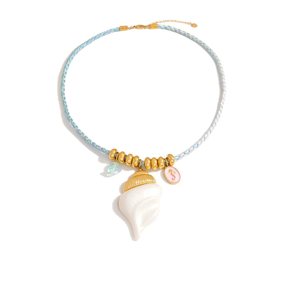 Necklace Cotton Rope Stainless Steel Pendant Electroplating Bohemian Style Clavicle Chain