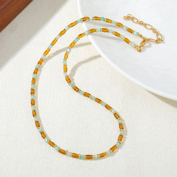 Necklace Crystal Ite Copper Geometric Handmade