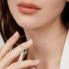 Necklace Cultivated Emerald 925 Silver Inlay Geometric Retro Elegant Women's Cross Chain
