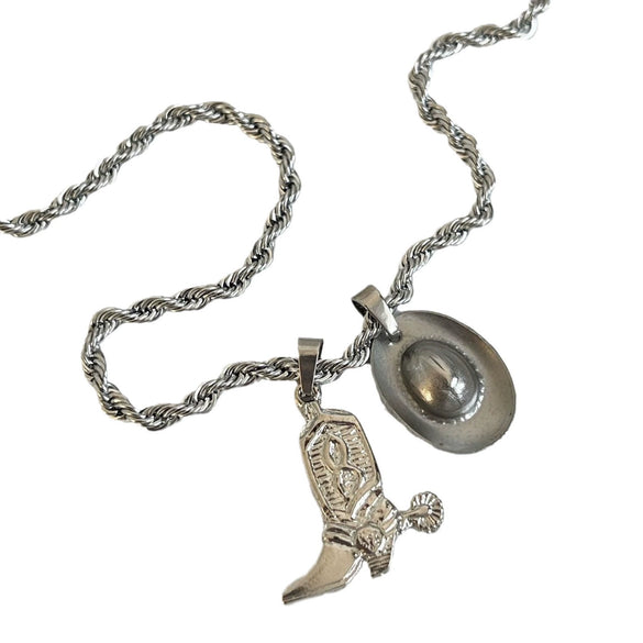Necklace Denim Cowboy Style Titanium Steel Geometric Horseshoe Electroplated