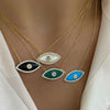 Necklace Devil's Eye Zircon Copper Titanium Steel Plated 18K True Gold Color Preservation Facial Features Expressions Style