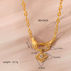 Necklace Devil's Eye Zircon Light Luxury Geometric Copper Plated Gold Stainless Steel O Chain