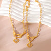 Necklace Devil's Eye Zircon Light Luxury Geometric Copper Plated Gold Stainless Steel O Chain