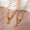 Necklace Devil's Eye Zircon Light Luxury Geometric Copper Plated Gold Stainless Steel O Chain