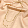 Necklace Doublelayer Snake Chain Hollow Titanium Steel Circle Pendant Geometric Electroplating