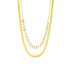 Necklace Doublelayer Stacked Chain Pearl Stainless Steel Jewelry Retro Clavicle Chain Electroplating For Women