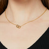 Necklace Doublering Goldplated Copper Geometric Cross Chain Electroplated Style Women's