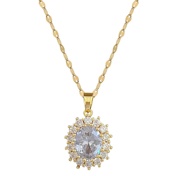 Necklace Eggshaped Copper Titanium Steel Geometric Cartoon Diamond Styling