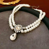 Necklace Fake Pearl Acrylic Geometric Inlaid With Pearls Light Luxury Women's Clavicle Chain