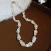 Necklace Fake Pearl Acrylic Geometric Inlaid With Pearls Light Luxury Women's Clavicle Chain