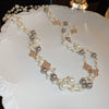 Necklace Fake Pearl Acrylic Geometric Inlaid With Pearls Light Luxury Women's Clavicle Chain