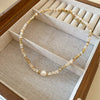 Necklace Fake Pearl Acrylic Geometric Inlaid With Pearls Light Luxury Women's Clavicle Chain