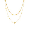 Necklace Fashionable Simple Double Layer Goldplated Stainless Steel Chain With Swallow Design