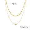 Necklace Fashionable Simple Double Layer Goldplated Stainless Steel Chain With Swallow Design