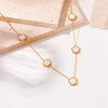 Necklace Fashionable Simple Versatile Twocolor Black And White Flower Goldplated Titanium Steel Chain Jewelry For Women