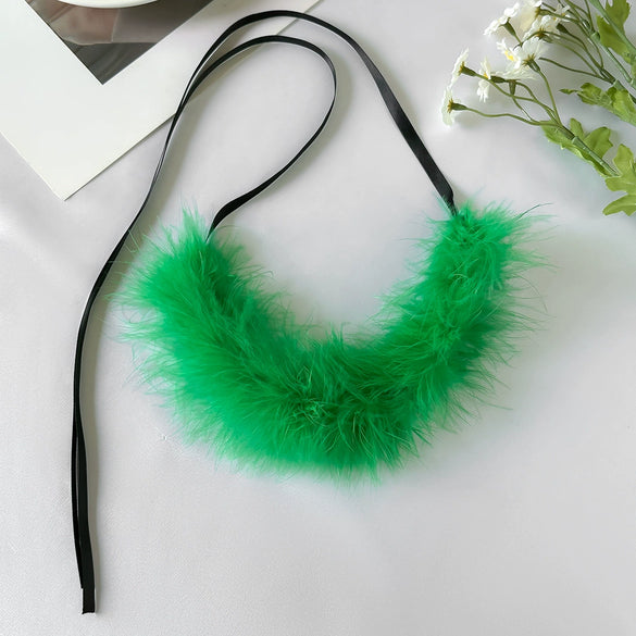 Necklace Feather Geometric Handmade Ribbon For Women