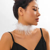 Necklace Feather Ribbon Handmade Geometric Dark Style