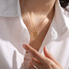 Necklace Female 316L Stainless Steel Pvd Electroplated Golden Ruyi Small Round Bead Abacus Pendant