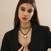 Necklace Flannel Pu Aluminum Cross Chain Alloy Heart Electroplating Allmatch Style