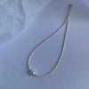 Necklace Freshwater Pearl Copper Alien Shape Pleated Simple Design Fashion Minimalist