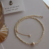 Necklace Freshwater Pearl Copper Alien Shape Pleated Simple Design Fashion Minimalist