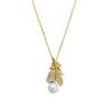 Necklace Freshwater Pearl Feather Natural Seashells Pendant Copper