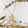 Necklace Freshwater Pearl Feather Natural Seashells Pendant Copper