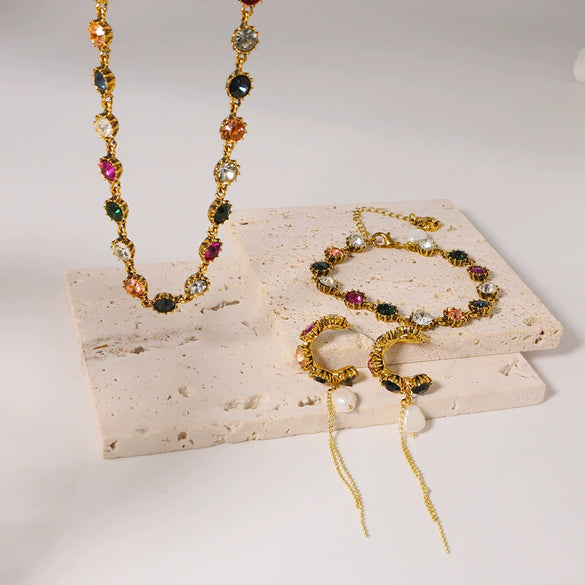 Necklace Freshwater Pearl Geometric Design Light Luxury