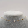 Necklace Freshwater Pearl Gypsophila Retro Simple Elegant Clavicle Chain Titanium Steel Handmade Geometric Style For Women