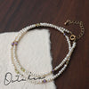 Necklace Freshwater Pearl Irregular Rice Droplet Shape Copper Minimalist Original Design Facet Zircon Crystal