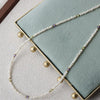 Necklace Freshwater Pearl Irregular Rice Droplet Shape Copper Minimalist Original Design Facet Zircon Crystal