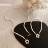Necklace Freshwater Pearl Metal Alloy Mixed Gem Inlay Geometric Flower Electroplating Snake Bone Chain