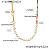 Necklace Freshwater Pearl Natural Stone Semi Precious Stone Color Diamond Zircon Cross 316L Stainless Steel 316L Stainless Steel Geometric Electroplating For Women