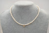 Necklace Freshwater Pearl Simple Geometric Cross Chain Titanium Steel