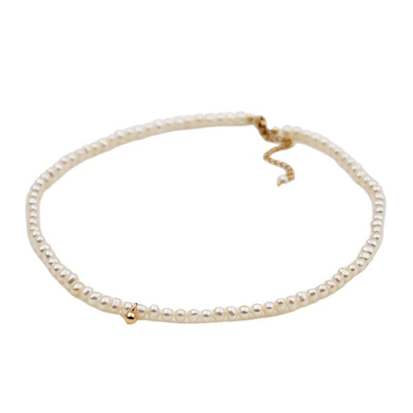 Necklace Freshwater Pearl Simple Geometric Cross Chain Titanium Steel