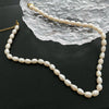 Necklace Freshwater Pearl Titanium Steel Geometric Light Luxury Electroplating Style