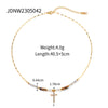 Necklace Freshwater Pearl Zirconium Cross Titanium Steel Geometric Electroplating Jewelry