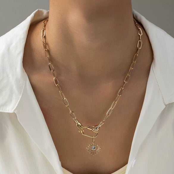 Necklace Geometric Pattern Titanium Steel And Stainless Steel Light Luxury Electroplated For Women