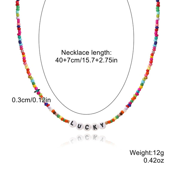 Necklace Glass Glaze Handmade Geometric Animal Zodiac Beaded Jewelry