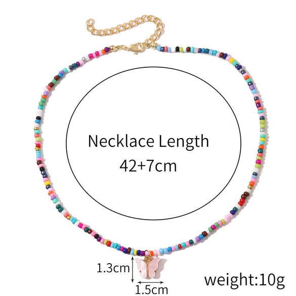 Necklace Glass Glaze Handmade Geometric Animal Zodiac Beaded Jewelry