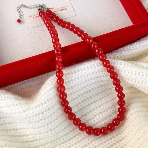 Necklace Glass Glazed Geometric Dyeing Women's Accessories
